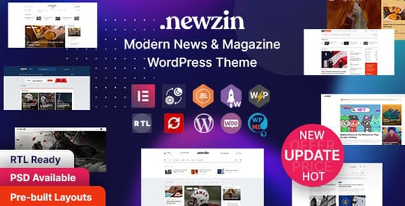 Newzin Newspaper and Magazine Elementor WordPress Theme