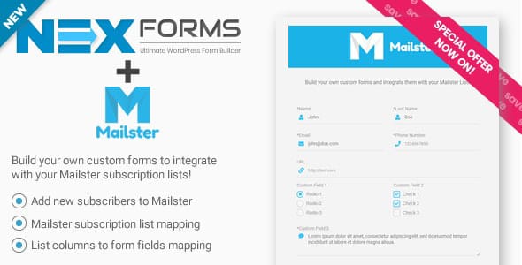 NEX Forms ADD ON Mailster for WordPress