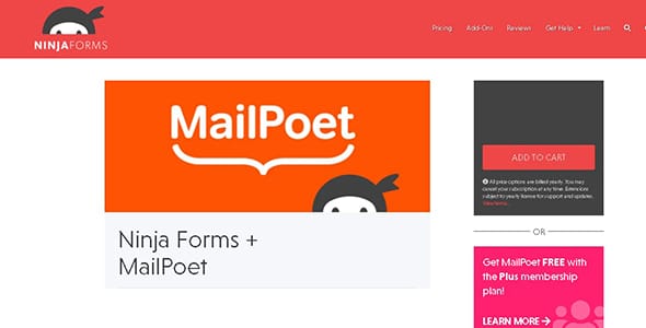 Ninja Forms MailPoet for WordPress