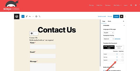 Ninja Forms Multilingual for WordPress