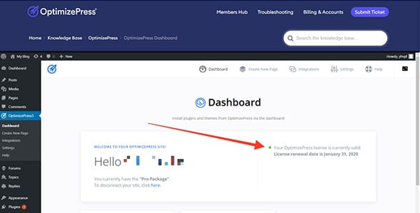 OptimizePress Dashboard for WordPress