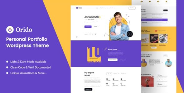 Orido Personal Portfolio WordPress Theme