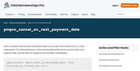 Paid Memberships Pro Cancel on Next Payment Date for WordPress