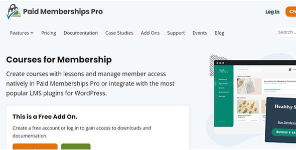 Paid Memberships Pro Courses for Membership Add On