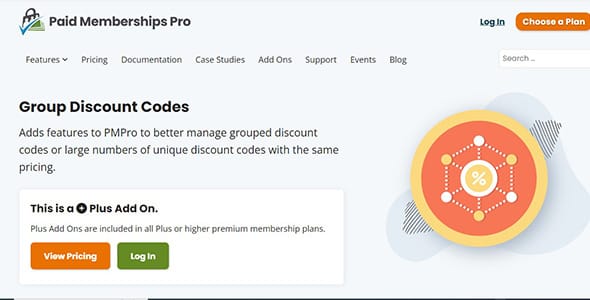 Paid Memberships Pro Group Discount Codes Add On for WordPress