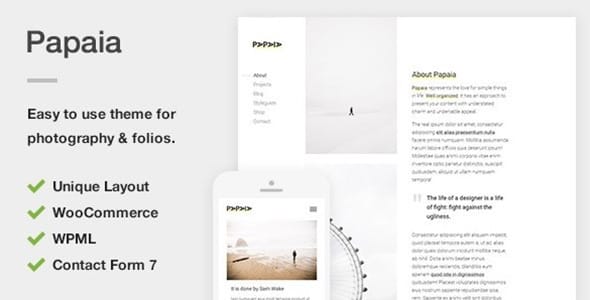 Papaia Photography and Portfolio WordPress Theme