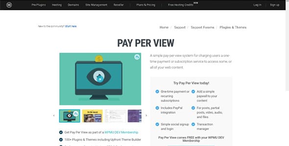 Pay Per View for WordPress