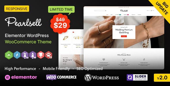 Pearlsell Jewelry Store Shopify WordPress Theme