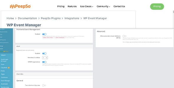 PeepSo Integrations Event Manager for WordPress