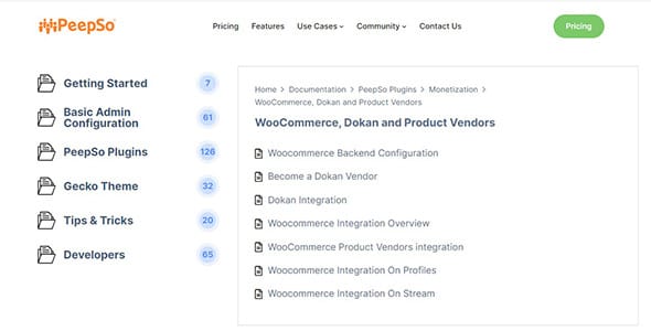 PeepSo Monetization Dokan and Product Vendors for WooCommerce