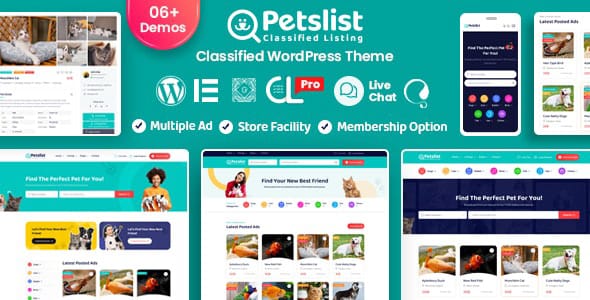 Petslist Pet listing WordPress Theme