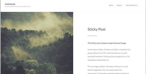 Photolog A Free Photographic WordPress Theme