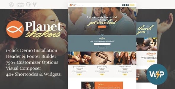 Planet Shakers Church and Religion WordPress Theme
