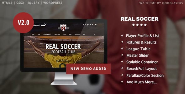 Real Soccer Sport Clubs WordPress Theme