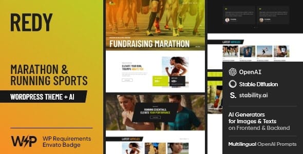 Redy Marathon and Running Sports WordPress Theme