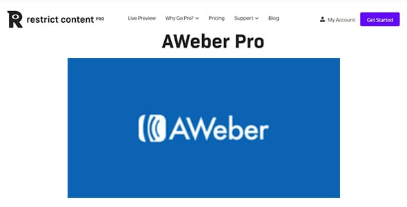 Restrict Content Pro AWeber for WordPress
