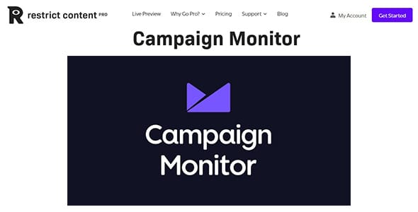 Restrict Content Pro Campaign Monitor for WordPress