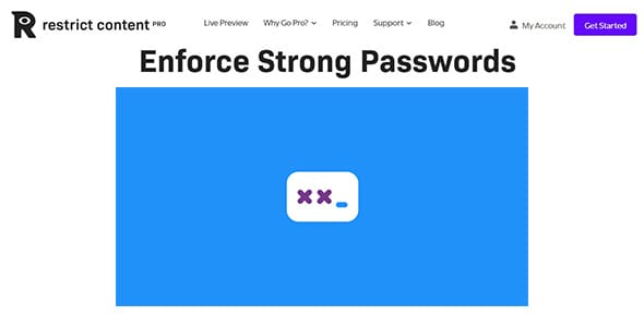 Restrict Content Pro Enforce Strong Passwords for WordPress