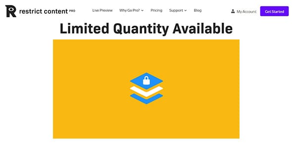 Restrict Content Pro Limited Quantity Available for WordPress