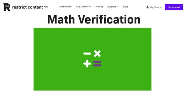 Restrict Content Pro Math Verification for WordPress