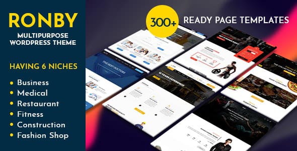 Ronby 6 Niche Business Multi Purpose WordPress Theme