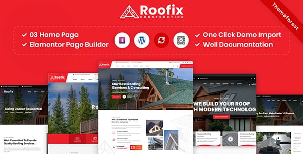 Roofix Roofing Services WordPress Theme