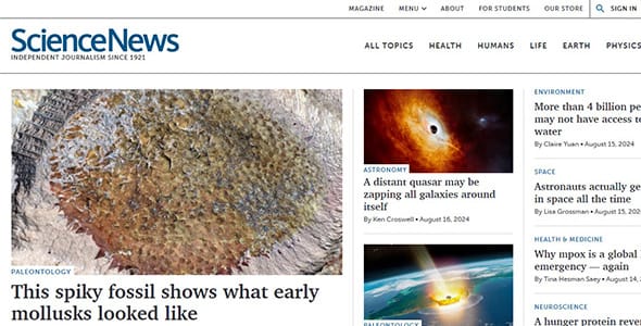 Science News Portal for WordPress
