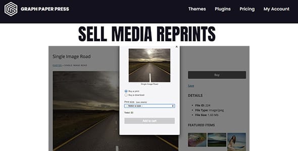 Sell Media Reprints Self Fulfillment for WordPress