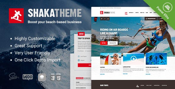 Shaka A Watersports WordPress Theme