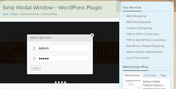 Simp Modal Window for WordPress