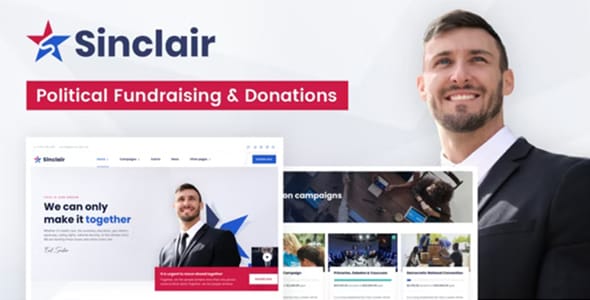 Sinclair Political Fundraising and Donations WordPress Theme