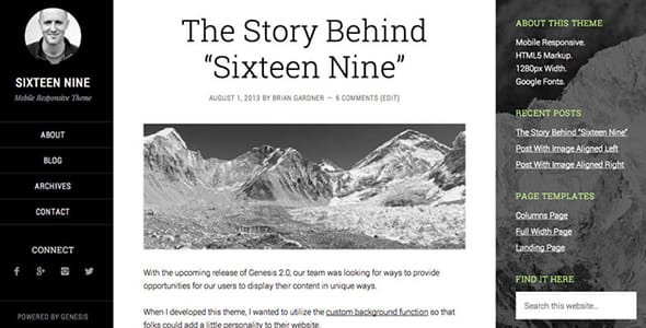 Sixteen Nine Pro WordPress Theme by StudioPress