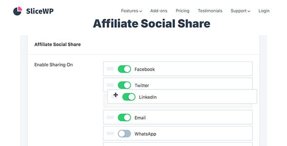 SliceWP Add On Affiliate Social Share for WordPress
