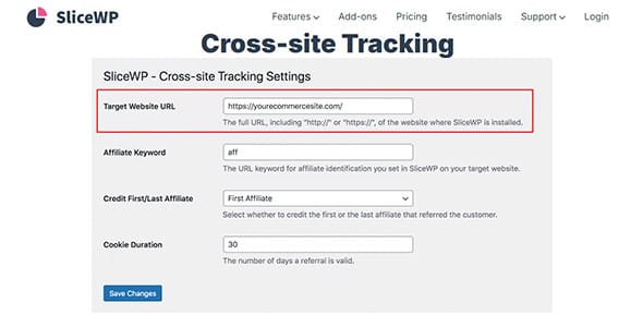 SliceWP Add On Cross Site Tracking for WordPress