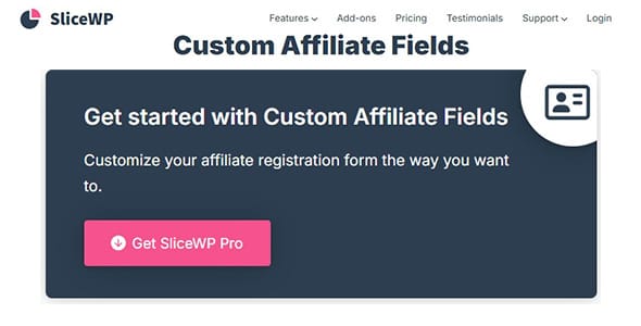 SliceWP Add On Custom Affiliate Fields for WordPress