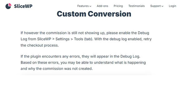 SliceWP Add On Custom Conversion for WordPress