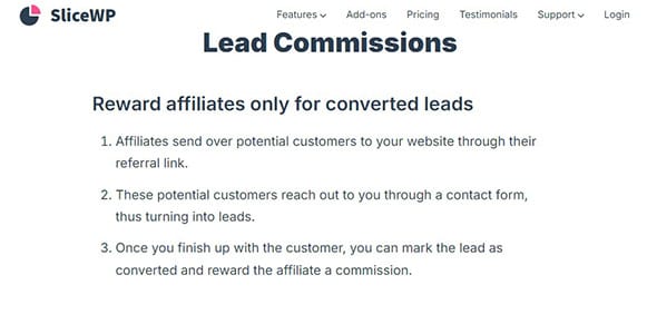 SliceWP Add On Lead Commissions for WordPress
