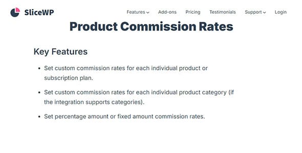 SliceWP Add On Product Commission Rates for WordPress