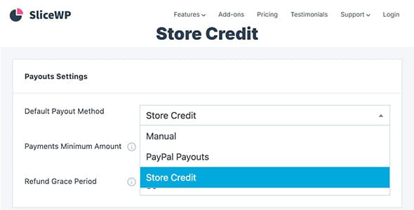 SliceWP Add On Store Credit for WordPress