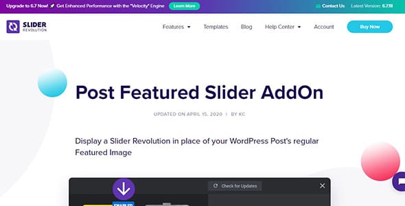 Slider Revolution Featured Slider Add On for WordPress