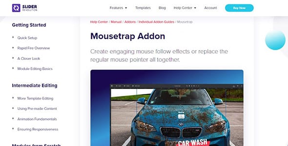 Slider Revolution Mousetrap Add On for WordPress