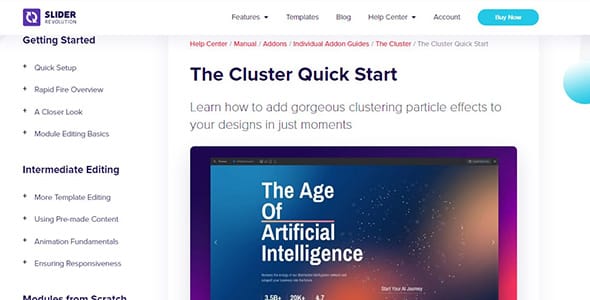 Slider Revolution The Cluster Add On for WordPress