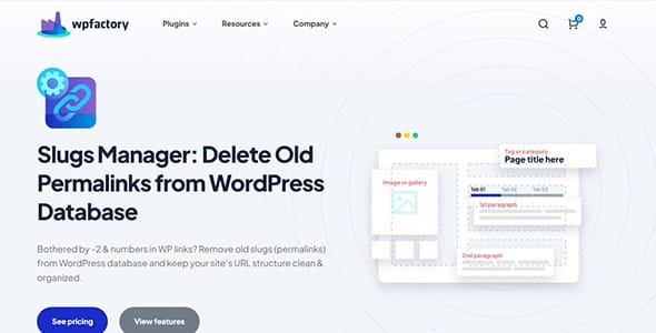 Slugs Manager Delete Old Permalinks Database Pro for WordPress