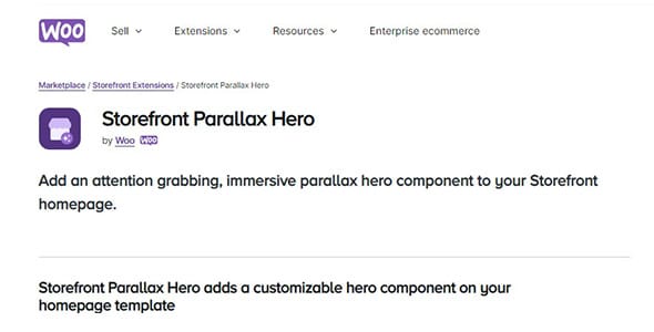 Storefront Parallax Hero for WordPress