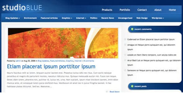 StudioBlue WordPress Theme by Elegant Theme