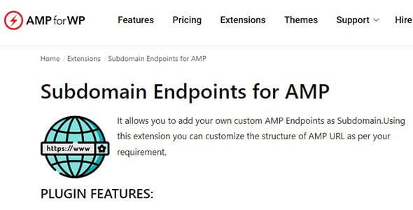 Subdomain Endpoints for AMP WordPress Plugin