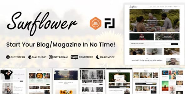 Sunflower Modern Lightweight and Multipurpose WordPress Blog Theme