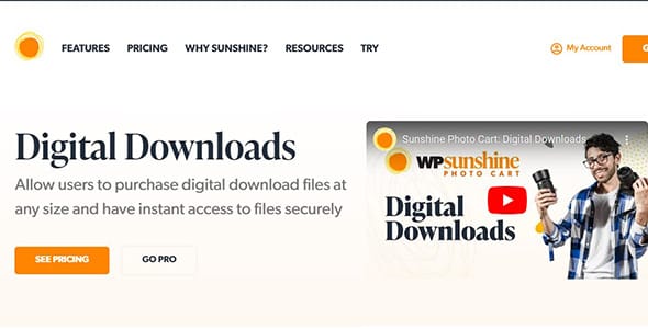 Sunshine Photo Cart Digital Downloads for WordPress