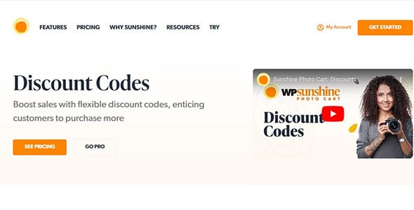 Sunshine Photo Cart Discount Codes for WordPress