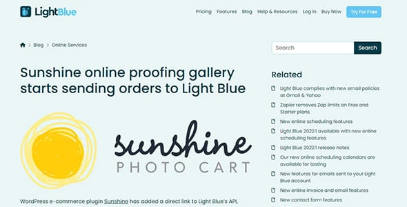 Sunshine Photo Cart Light Blue for WordPress